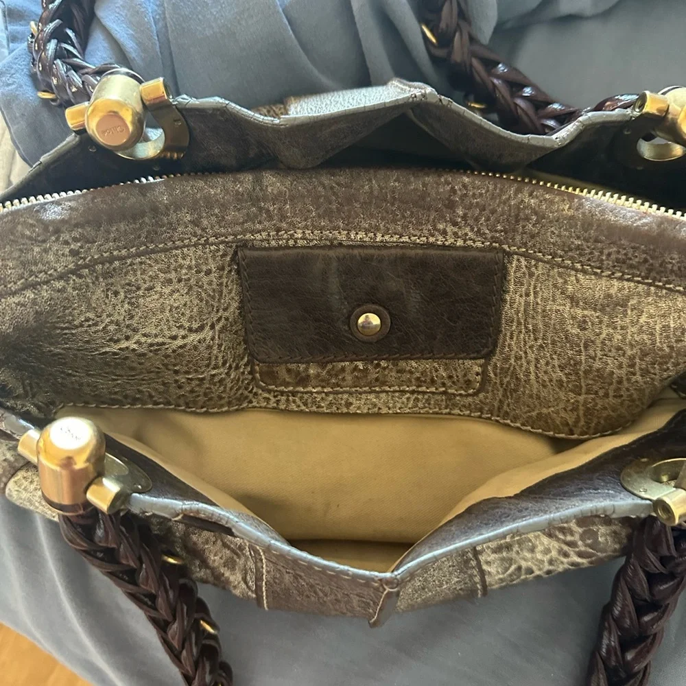 Chloe Textured Brown Shoulder Bag - Picture 6 of 10